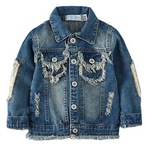 Chaqueta vaquera estampada para niñas con estilos retro y modernos Ropa de niña Look de calle de moda con diseños personalizables - Product Image 1