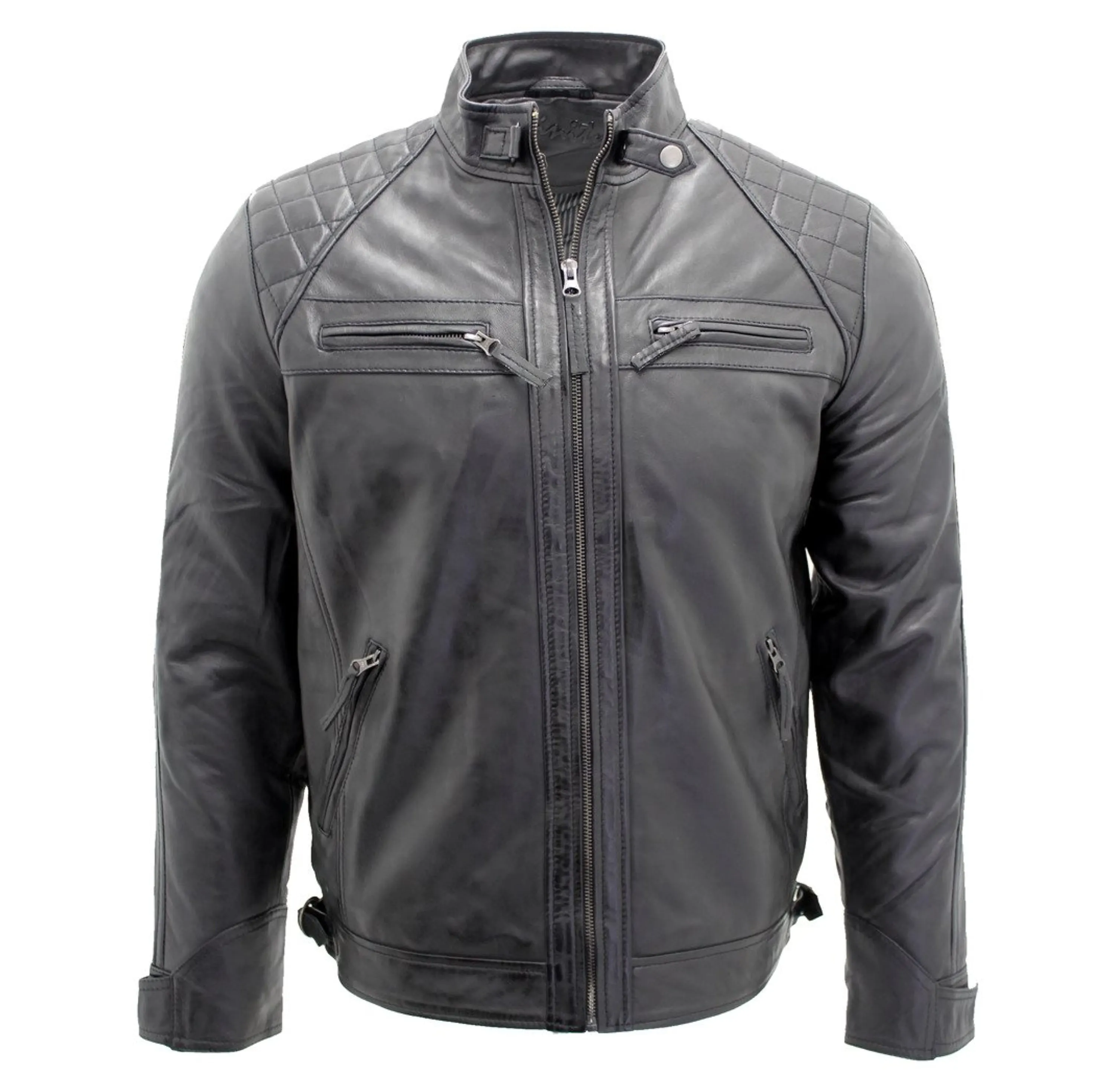 थोक चमड़े की जैकेट निर्माता विक्रेता लंबी आकस्मिक चमड़े का जैकेट पुरुषों के लिए नई मोटरबाइक डिजाइन जैकेट