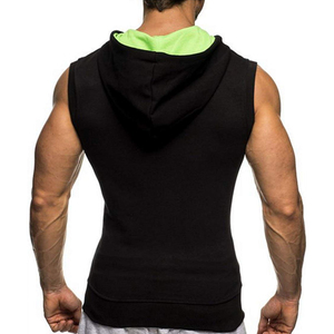 Sudadera con capucha de algodón para hombre, nueva moda, para entrenamiento en gimnasio, sin mangas - Product Image 6