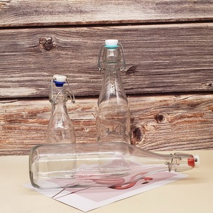 8oz 16oz 32oz rỗng mềm lỏng bao bì chai thủy tinh với khóa Swing cap lật Top rõ ràng Glass uống chai bán số lượng lớn - Product Image 4