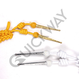 QUICK WAY INDUSTRIES Gold <b>Silver</b> French <b>Wire</b> Aiguillette Customized High Quality Ceremonial Uniform Accessories with Metal Tips - Product Image 1