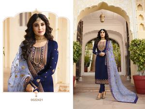 Georgette de Satin, nouvelle collection, pierre de broderie et manches longues avec fond en matériau de motif manga et filet lourd avec pierre de broderie - Product Image 5