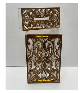 Boîtes de rangement avec motifs en nacre blanche, artisanat en bois de perle, poubelles, bac à poussière de luxe de styliste pour décorations de mariage, pour EID RAMADAN - Product Image 2