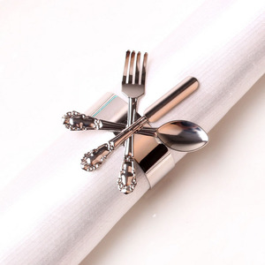 Gold Plated Stainless Steel Napkin <b>Rings</b> for Hotel Banquet Party Wedding - Product Image 2