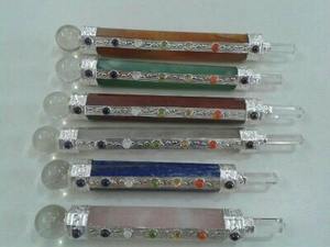 Vente en gros de cristaux de guérison naturels de qualité supérieure de la meilleure qualité Bâton de tourmaline noire Agate naturelle à sept chakras Pierres précieuses Style Love - Product Image 6