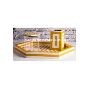 Ensemble de plateau en nacre indienne avec brûleur à bois Oud encens Benjoin Ambergris Clary Sage & Ocean Scented Jewellery Box inclus - Product Image 4