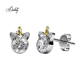 <span class=keywords><strong>Orecchini</strong></span> a Perno con Unicorno Cartoon Carino, Impreziositi con Cristalli <span class=keywords><strong>Swarovski</strong></span>, Gioielli Ipoallergenici Daisini per Bambine - Product Image 1