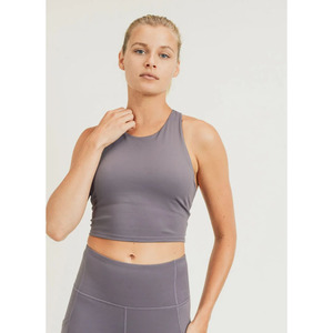 OEM BEST QUALITY HOT SALE FITNESS WEAR BLISSFUL <b>BURGUNDY</b> COLOR RIBBED <b>BRA</b> SET - Product Image 4