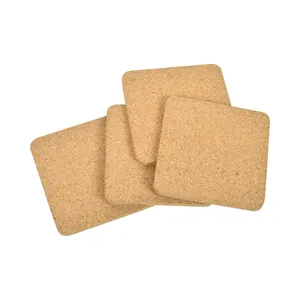 Tùy Chỉnh Logo Coaster Vuông Nút Chai Và Vòng Cork Ủng Hộ Sheets Cưới Đế Lót Ly Cho Đồ Uống