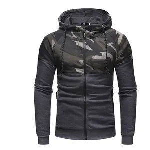 Tùy Chỉnh Ngụy Trang Áo Hoodies Dài Tay Áo Áo Khoác Mens Áo Khoác Mỏng Phù Hợp Với Zip up Hoodies Giản Dị Ấm Áp Cho Áo Khoác Mùa Đông