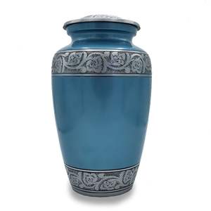 Urnes de crémation gravées en aluminium pour adultes en étain et argent L MAX B EXPORTS pour cendres humaines Autres fournitures funéraires en laiton pour adultes en étain - Product Image 2