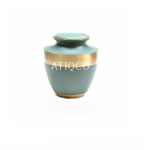 Atiqco Solid Brass Metal Cremation Funeral Urn Eagle Printed Silver <b>Jar</b> Attractive Modern American Style Best Selling Unique - Product Image 6
