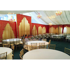 ฉากหลังงานแต่งงานคัตเอาท์แสงฉากหลังสีแดงปักม่านฉากหลังงานแต่ง - Product Image 1