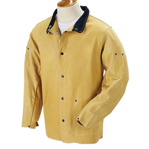 เสื้อแจ็คเก็ตสำหรับงานเชื่อมแยกหนังวัว,เสื้อเอี๊ยมหนังวัวสีน้ำตาลสำหรับงานหนักปรับแต่งได้/ผ้ากันเปื้อนสำหรับช่างเชื่อมกันไฟ - Product Image 6