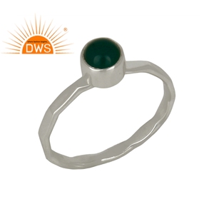 Custom Handcrafed Jewelry <b>925</b> Sterling Fine <b>Silver</b> <b>Ring</b> Jewelry Wholesaler Natural Green Onyx Gemstone <b>Ring</b> Jewelry Supplier - Product Image 1