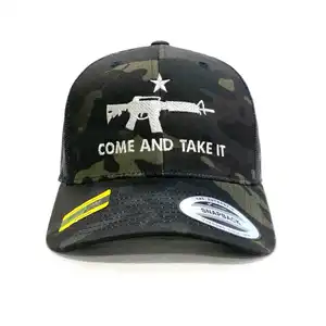 Trucker Hats With Very Beautiful Color With Embroidered Gun Symbol Made In Vietnam Baseball Hats With Mesh 6 Panels