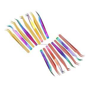 Pinzas para pestañas de acero inoxidable de calidad Superior, herramienta de maquillaje con punta puntiaguda para aplicar pestañas postizas - Product Image 5