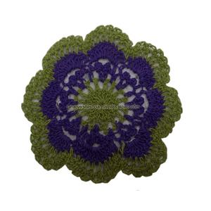 Posavasos de ganchillo de Color verde y azul de forma redonda de diseño clásico a estrenar para decoración de mesa de vidrio y taza al mejor precio - Product Image 1