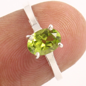 แหวนเพอริโดธรรมชาติขนาด5x7มม. ทำด้วยมือ925สเตอร์ลิงเงินมินิมอลแหวนซ้อนของขวัญสำหรับงานเลี้ยง - Product Image 2