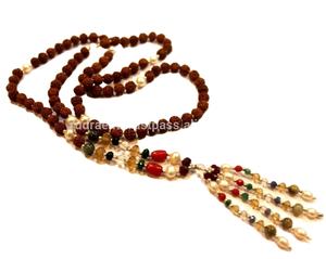 สร้อยคอโยคะนาวราทนา รูดราคชา 108 เม็ด ของขวัญทางศาสนา สร้อยคอสำหรับงานปาร์ตี้ - Product Image 1