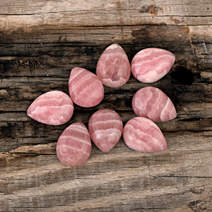 Hecho a mano Natural 6X4 MM Rodocrosita en forma de pera cabujón personalizado piedra preciosa suelta para la fabricación de joyas Color rosa con 3 mm de altura - Product Image 5