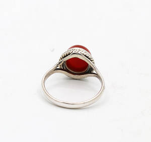 Belle bague en argent de forme ronde en cornaline par Memoria Jewels Bijoux en argent sterling 925 faits à la main pour la vente en gros - Product Image 3