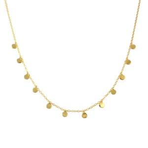 ROXI — collier ras du cou multirangs en argent 925 pour femmes, pièces de monnaie en or - Product Image 1