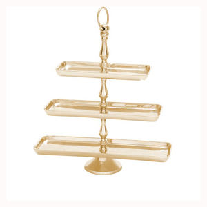 Pulido brillante con acabado dorado brillante, soporte para servir para fiesta de cumpleaños de Hotel, soporte para servir pasteles de celebración para fiesta de boda - Product Image 1