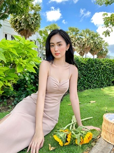 Robe noire pour femmes, vêtement d'été sans manches, fente haute, fabriqué au Vietnam, nouvelle collection 2021 - Product Image 3