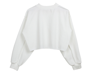 เสื้อครอปแขนยาวแบบสวมศีรษะสำหรับผู้หญิง,เสื้อครอปแขนยาวพิมพ์ลายแบบธรรมดาเซ็กซี่ - Product Image 1