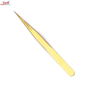 แหนบขนตาไทเทเนียมสีทองปรับแต่งได้ทำจากสเตนเลสสตีลพร้อมปลายแหลมป้องกันไฟฟ้าสถิตย์สำหรับการต่อเพิ่มวอลลุ่ม - Product Image 2