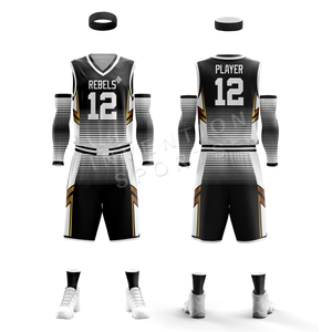 Uniforme de basket-ball en sergé, matériel imprimé, uniforme de sport pour jeunes/Logo personnalisé - Product Image 3
