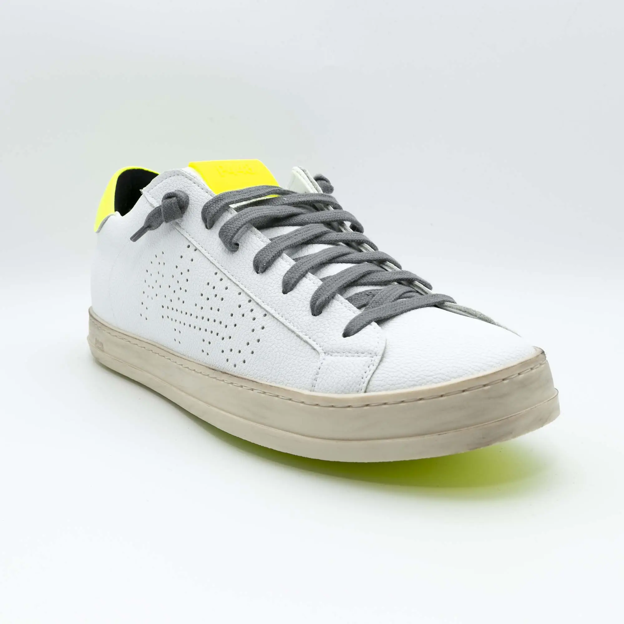 New In Trendy Men 39-47 Footwear White Suede Leather P448 John Man Sneakers for Export