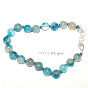 Buy Online Blue Onyx Round Beads <b>Bracelets</b> : Blue Onyx Round Beads <b>Bracelets</b> for Sale Handmade Healing Mascot Style - Product Image 1