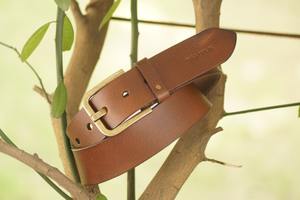 Cinturón de Caballero de cuero genuino marrón de tamaño libre para hombre Artículo formal de regalo promocional corporativo - Product Image 4