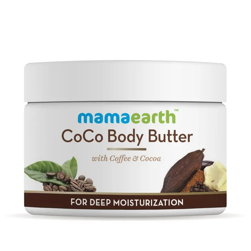 MAMA EARTH CoCoa Körper butter für trockene Haut, mit Kaffee und Kakao für tiefe Feuchtigkeit-200g