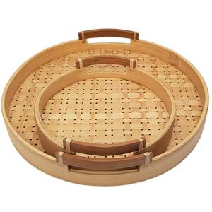 Plateau de service en bambou, fait à la main, motif Simple pour cuisine/Restaurant, avec deux poignées, nouveau Design, 2022 - Product Image 1