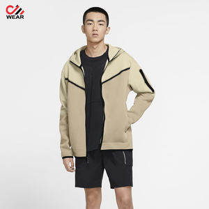 Sudaderas con capucha personalizadas al por mayor para hombre, diseño sólido de invierno, con logo, forro polar, fitness, casual, con cremallera completa - Product Image 3