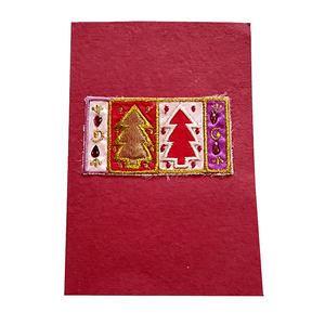 การ์ดอวยพรคริสต์มาสปีใหม่ทำด้วยมือสีกุหลาบ madder ปรับแต่งได้ทุกโอกาสเชิญผู้ผลิตอินเดีย - Product Image 1