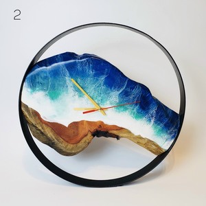 Reloj de resina de pared, estilo de madera epoxi, marco de Metal, superventas - Product Image 3