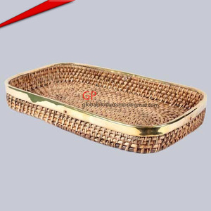 Bandeja de mimbre de perlas para madre, accesorio de lujo hecho a mano para hoteles de boda - Product Image 4