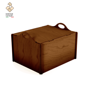 Cestino grande italiano di alta qualità EUROSUD in legno di betulla larghezza 50 cm con sistema ad incastro facile per negozi - Product Image 6