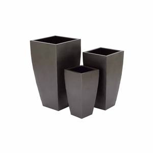 Más grande piso moderno de Metal Grey al aire libre maceta en Venta caliente - Product Image 1