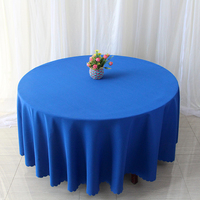 Pur blanc décoration de banquet de mariage ronde polyester tissu couverture de table