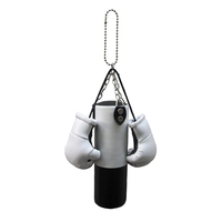 Porte-clés en cuir synthétique bleu promotionnel pour sac de frappe de boxe