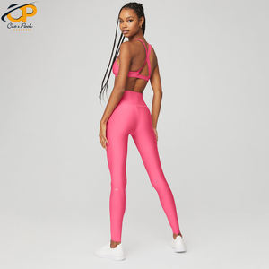 Vêtements d'entraînement de sport de loisirs élégants pour femmes pas cher en gros Fitness Top Yoga Set Plus Size Logo sur la taille pour Gym Fitness - Product Image 4