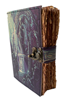 Grossiste Fait à la main Jour des Morts Faucheuse Imprimé Vintage Sort Livre des Ombres Journal 100% Cahier en Cuir Véritable Meilleur Cadeau