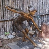 Statue de danseuse de ballet en bronze coulé grandeur nature pour décoration de jardin