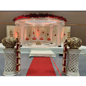 Elégant mariage cristal Palazzo Mandap Fidji dernier mariage Palazzo pilier Mandap USA meilleur design mariage cristal Mandap Canada - Product Image 1