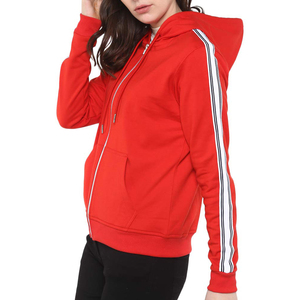 2025 New <b>Top</b> Trending Casual Womens Knitted Solid Hoodie <b>Zipper</b> Front 100% Cotton Winter Pakistan OEM Custom Badge Custom Logo - Product Image 2
